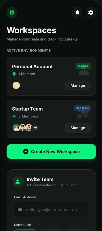 Simplify Expenses workspaces: shared spaces that separate team expenses from personal ones.